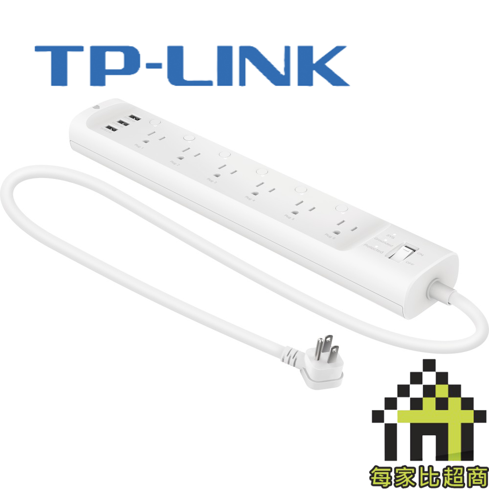 Tp Link Hs300 Kasa 智慧型wi Fi 電源延長線6孔插座3個usb充電座 每家比 蝦皮購物