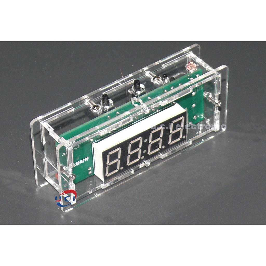 【UCI電子】(E-13) 電子時鐘套件 C51單片機光控溫度數位 LED電子鐘DIY製作散件