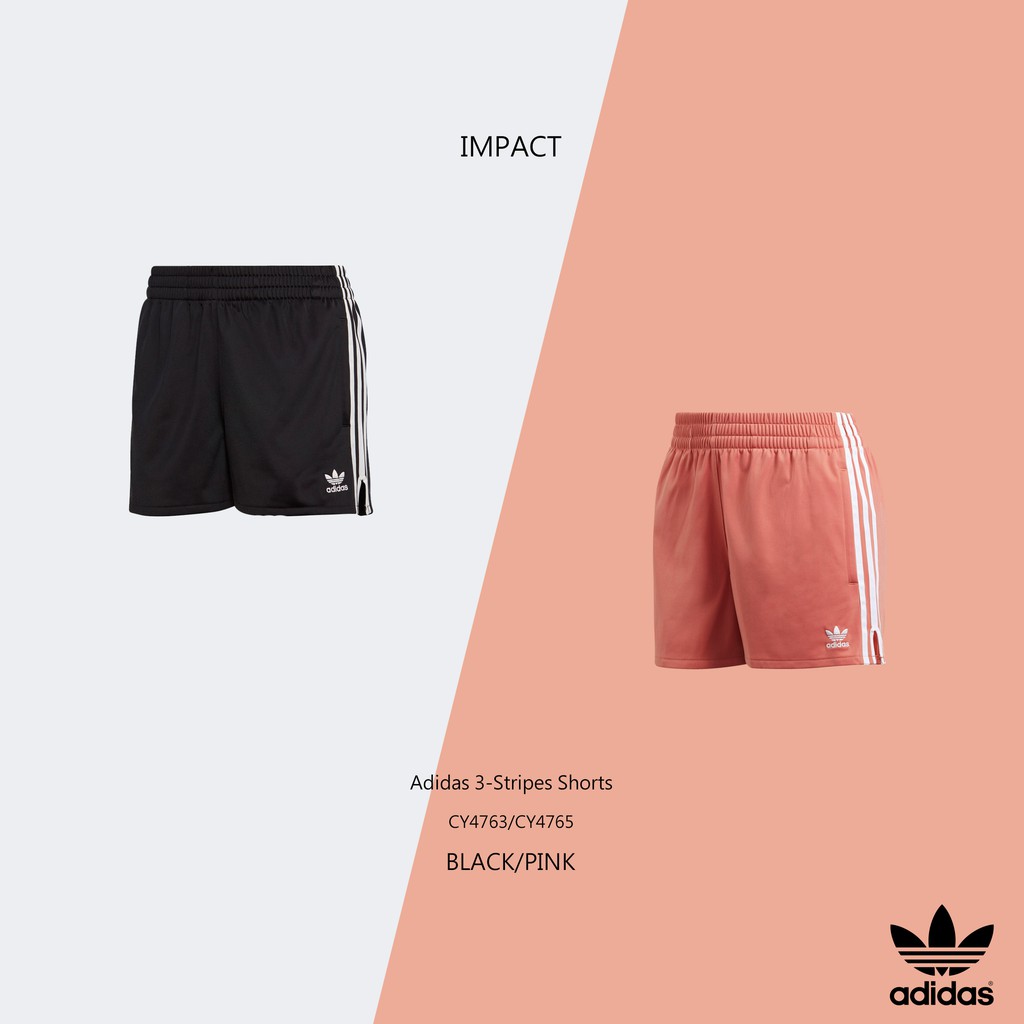Adidas 3-Stripes Shorts 黑粉三線短褲熱褲運動CY4763 CY4765 IMPACT | 蝦皮購物