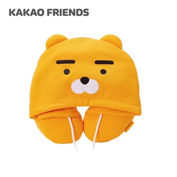 預 Kakao Friends 萊恩ryan 屁桃連帽u型枕午休睡枕飛機上睡枕旅行韓國正品 蝦皮購物