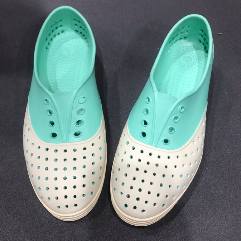 NATIVE JERICHO PRINT 女生 米白綠色 修身款 防水 洞洞鞋 （6號全新現貨）