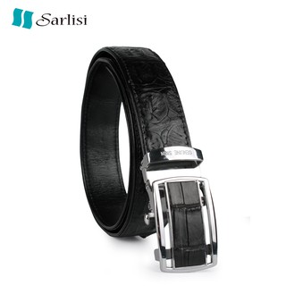 【臺灣現貨】【Sarlisi】泰國鱷魚皮腰帶商務型皮帶鱷魚背骨男士腰帶真皮輕奢商務高檔腰帶