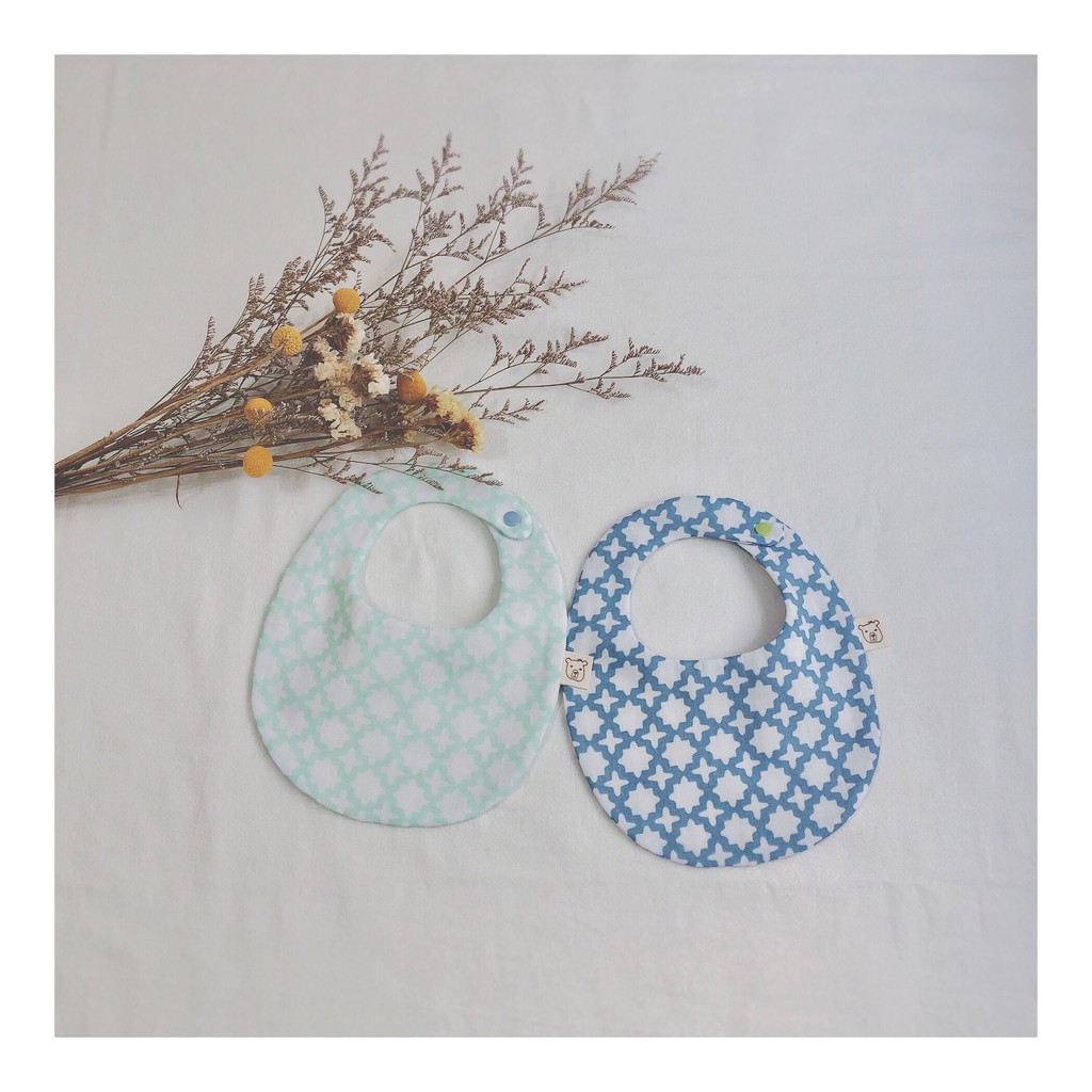 Bibobi 手作兜 現貨 海葵星星雙層紗手作圍兜嬰兒口水巾六層紗款號 B18a0001 蝦皮購物