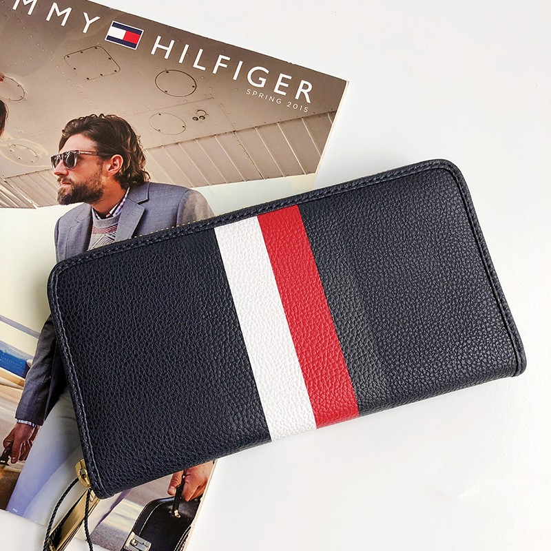 美國百分百【全新真品】Tommy Hilfiger 皮夾 證件夾 TH 長夾 錢包 卡夾 票夾 女用 深藍 AP07