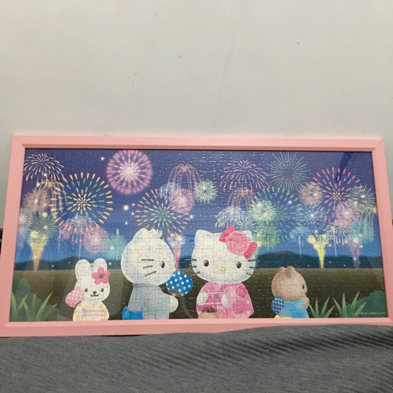 景品正版Hello Kitty夏季慶典系列510片拼圖 已完成塗膠 含框賣