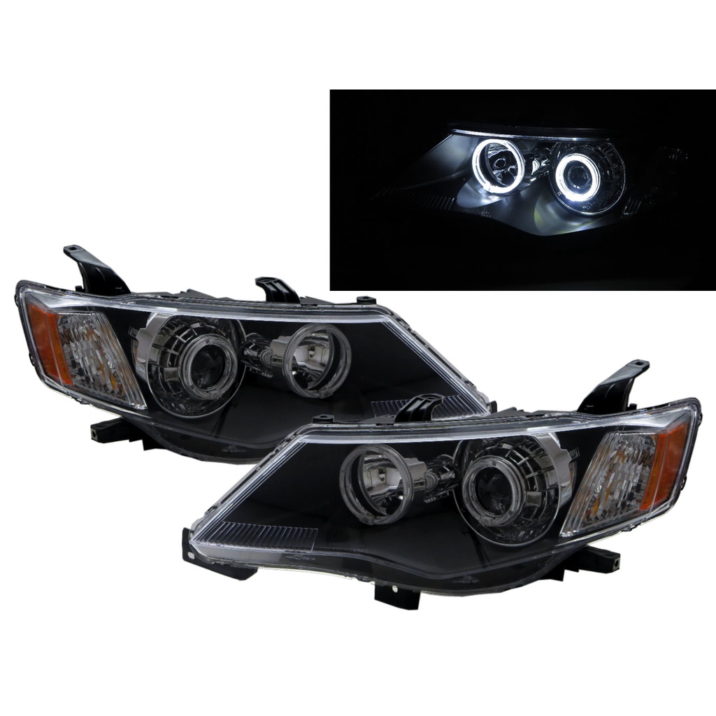 ﻿卡嗶車燈 適用於 Mitsubishi 三菱 Outlander 2007-2009 光導LED天使眼光圈魚眼 大燈