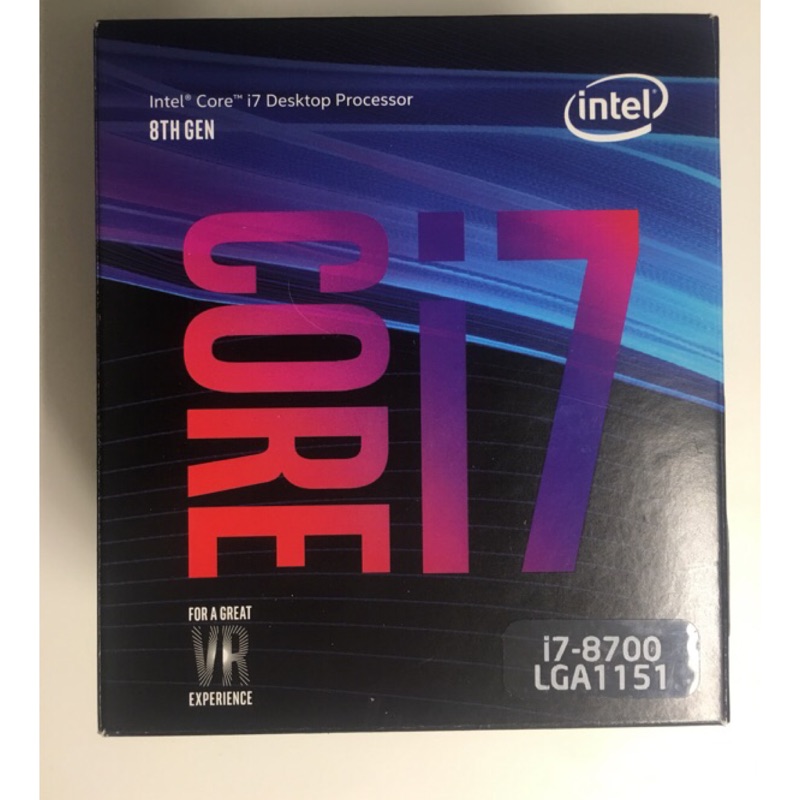 Intel core i7 8700 原廠盒裝,風散在送Cooler Master酷碼塔扇