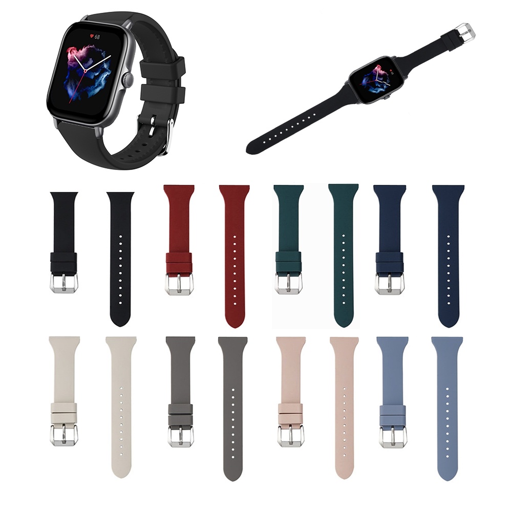 適用於華米Amazfit GTS 3/2 / 米動bip小蠻腰矽膠錶帶   20mm通用 快拆錶帶 瘦身扣式錶帶 運動錶