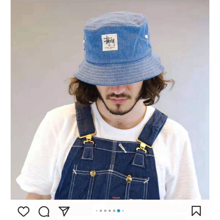 美國正品🇺🇸Stussy Workwear denim bucket hat blue牛仔藍 漁夫帽 潮流 藍