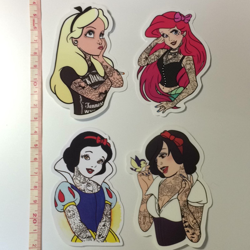 卡通人物刺青公主sticker 防水貼紙 蝦皮購物