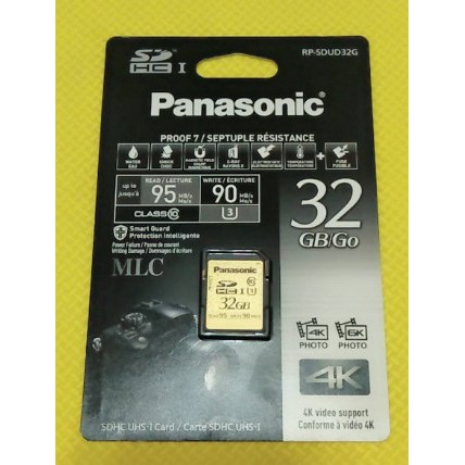 全新 Panasonic SDHC 32GB U3 記憶卡 RP-SDUD32GAK+送讀卡機