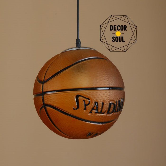 Ds北歐家飾 Loft工業風單頭籃球造型玻璃燈, Spalding Basketball Light Fixture