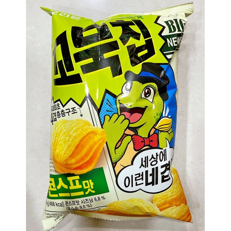 【韓國忠清南道】韓國好麗友-烏龜餅乾 玉米濃湯口味（80g) 原裝