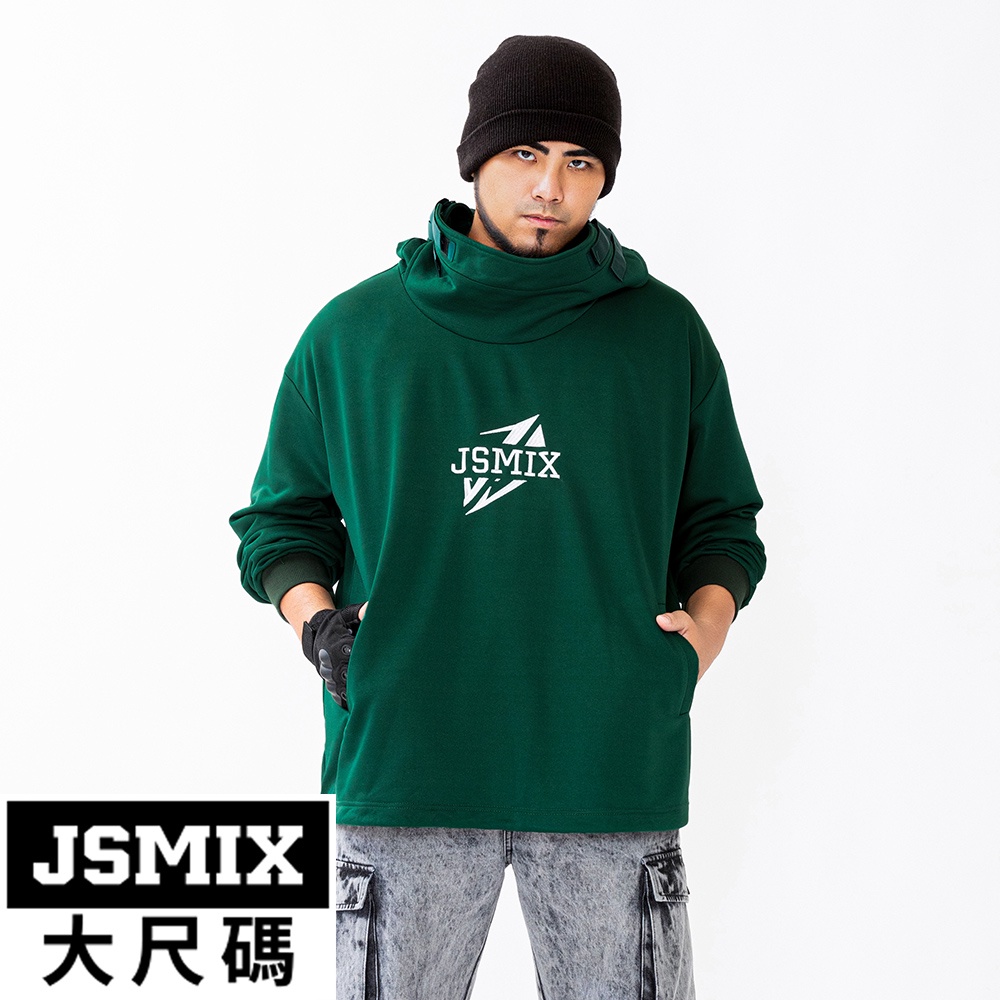 JSMIX大尺碼服飾-大尺碼品牌刺繡機能風連帽T恤【13JW5695】