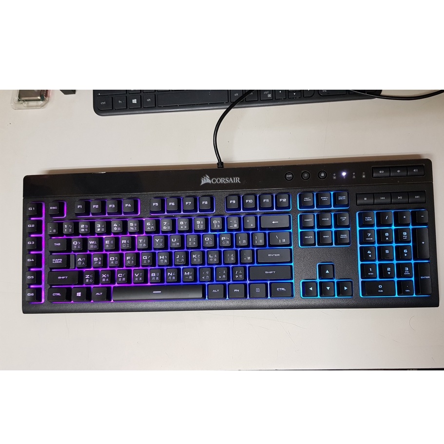 海盜船 Corsair K55 RGB 薄膜式電競鍵盤~中文~原廠盒裝、保存良好、功能正常~