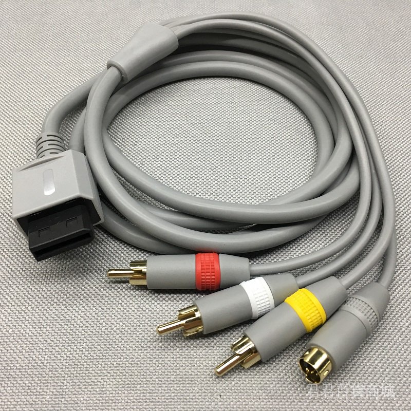 Wii Wiiu遊戲機s端子sav線任天堂wii主機連接電視四色音視頻線君君 蝦皮購物