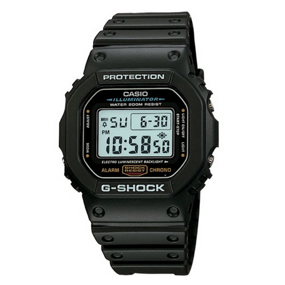 CASIO 卡西歐 G-SHOCK 多功能經典 防水電子錶 DW-5600E-1 黑