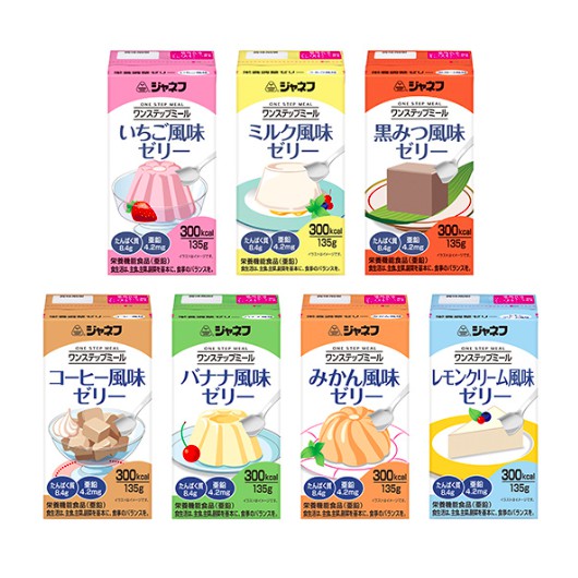 日本加能福 營養調整果凍 135g (草莓、牛奶、黑糖、咖啡、香蕉、香橙、檸檬奶油）