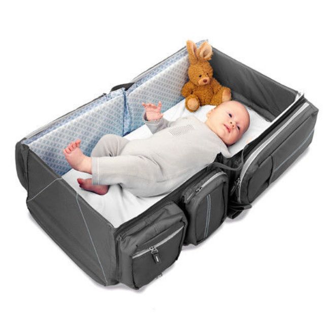 二手👍比利時Doomoo Basics Baby Travel Bag 輕量型寶寶行動眠床/灰
