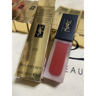 💡2022/10 色號201 YSL 聖羅蘭 Tatouage Couture 時尚印記雪絨唇釉 黑蓋絲絨啞光唇釉6ml