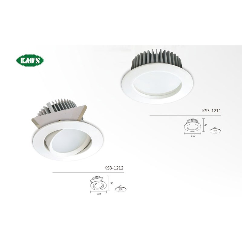 ❰KD照明❱KAO'S 台灣製造 LED 9.5公分 可調角度 嵌燈 12W 崁孔9.5cm 全電壓 黃光 自然光 白光