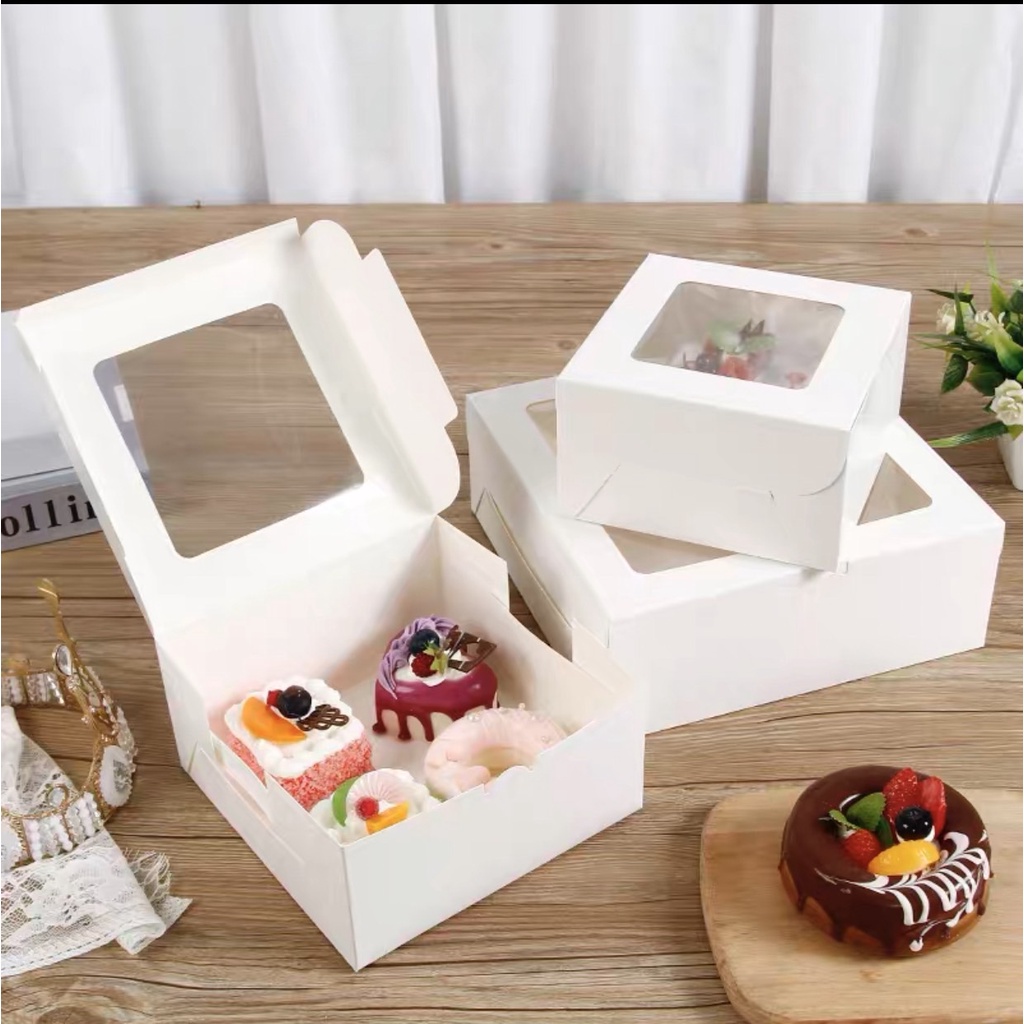 嚴選~台灣現貨 蛋糕盒 （新款）小6寸蛋糕盒 開窗牛皮紙盒/6吋蛋糕盒/外帶盒/西點盒/點心盒/開窗盒 長條蛋糕捲盒
