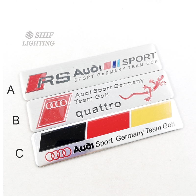 1 x 鋁製 RS 奧迪運動標誌汽車汽車裝飾側擋泥板後標誌徽章貼紙貼花奧迪