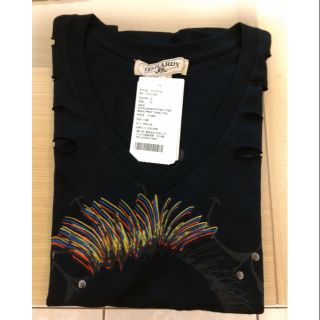[出清價][現貨，當天寄]Ed Hardy 女生 短袖V領棉T 黑色