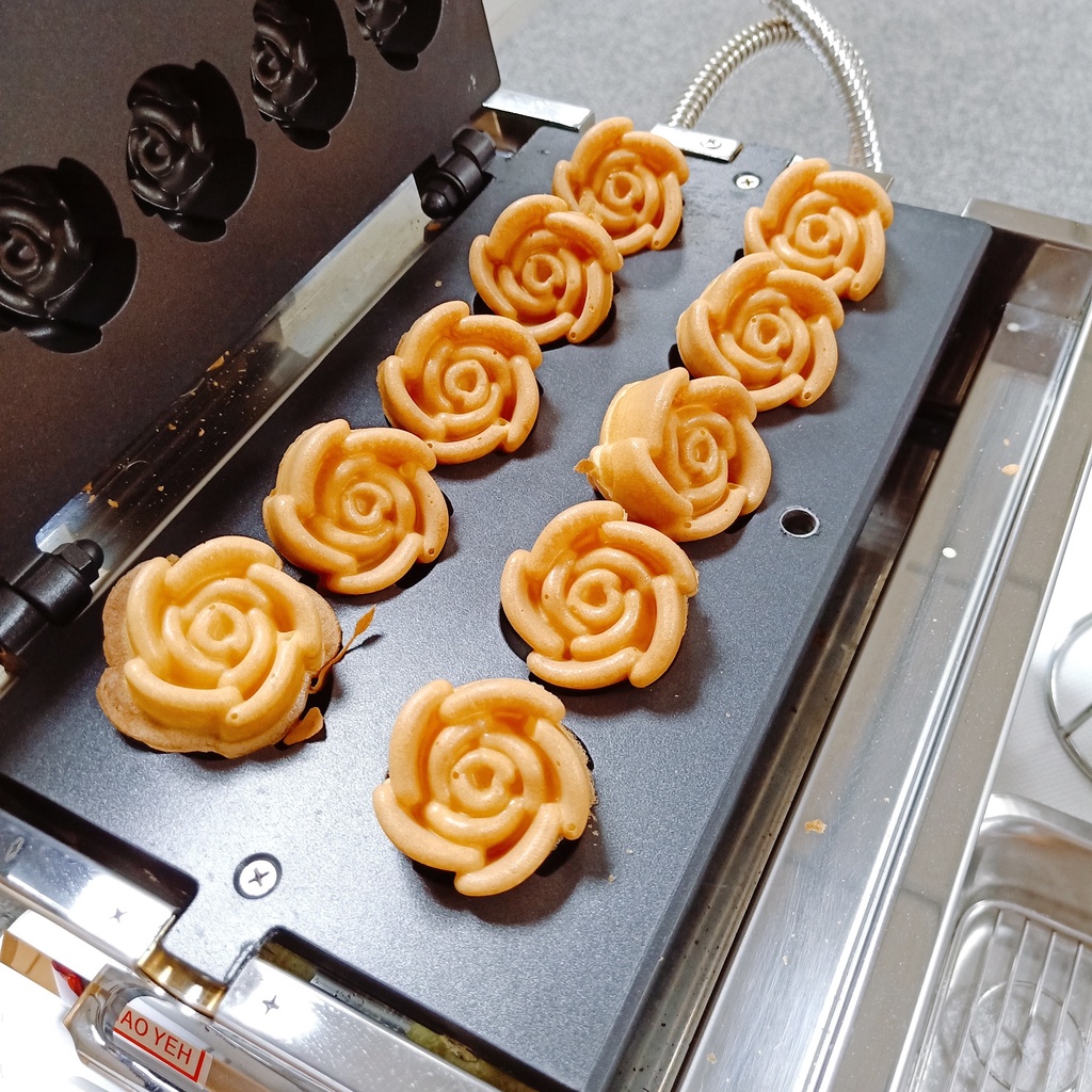 二手 雞蛋糕 機器 造型 玫瑰花 電子式 110V 自取 營業 開店