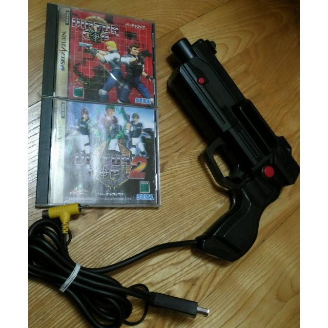 SEGA SATURN SS-VR戰警 VIRTUA COP 1+2+光線槍 可振動