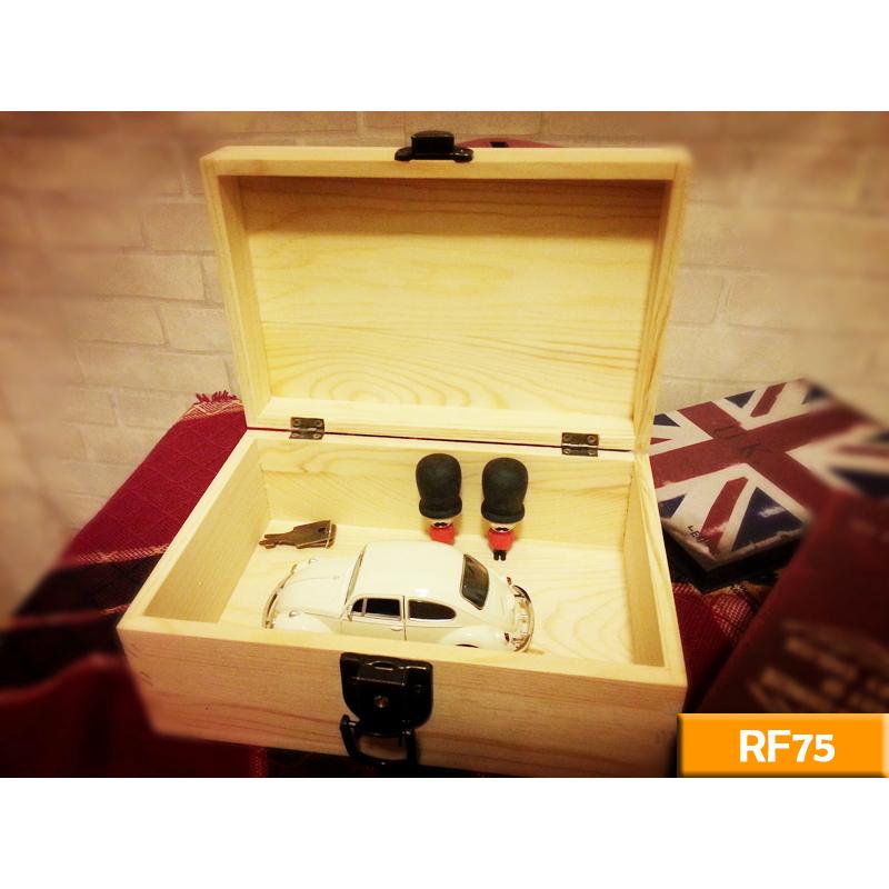 實木帶鎖收納盒 (原木色) RF75 飾品 印章盒 文具盒 收納盒 寶箱 工業風 北歐 LOFT 復古 美式