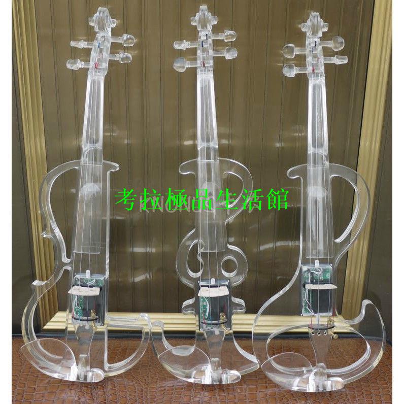 【考拉】KNONUS卡農樂器水晶小提琴有機小提琴透明電子小提琴 帶LED燈【考拉】