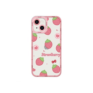 草莓水蜜桃蘋果14手機殼新款12pro矽膠透明iphone12保護套蘋果x/xs/xr小清新xsmax少女款8p防摔7p