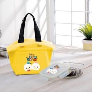 Disney 迪士尼 TSUM TSUM 方形玻璃保鮮盒+同款保溫提袋 700ml MIT臺灣製 正版授權商品