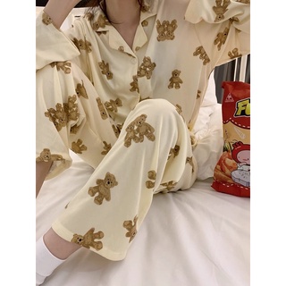 ｛Garden}小熊棉質睡衣 保暖睡衣 可愛睡衣 長袖睡衣 小熊睡衣 棉質睡衣