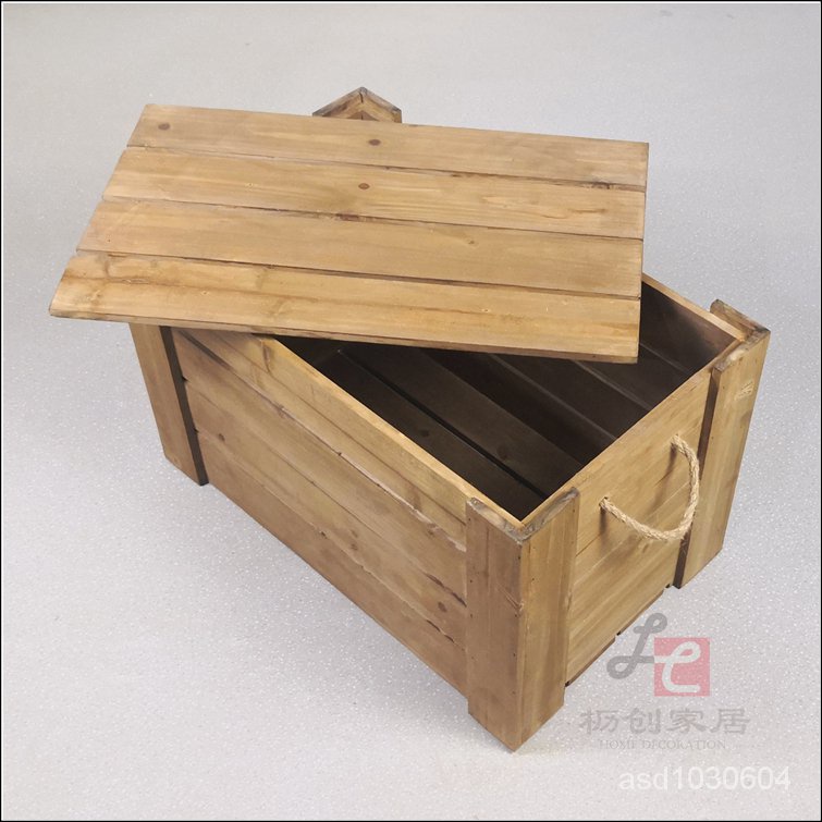 熱銷免運 精品實木闆條帶蓋收納箱長方木製儲物箱凳複古陽臺木箱大號可坐人箱子