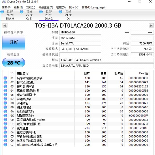 (二手）toshiba 2t 4t 硬碟 3.5吋（狀態良好）（都在保固內）