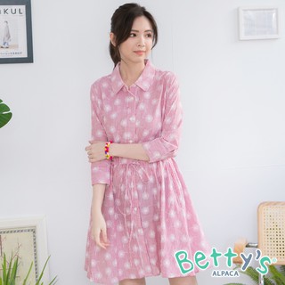 betty’s貝蒂思(91)鄉村風條紋七分袖洋裝(紅色)