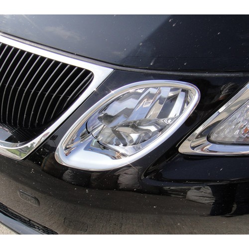 ~圓夢工廠~ Lexus GS350 GS430 GS450 2005~2012 超質感改裝鍍鉻車燈框飾貼 遠燈框