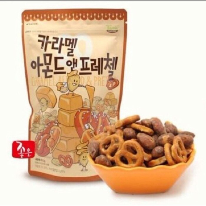 韓國焦糖杏仁果扭結餅210g 現貨