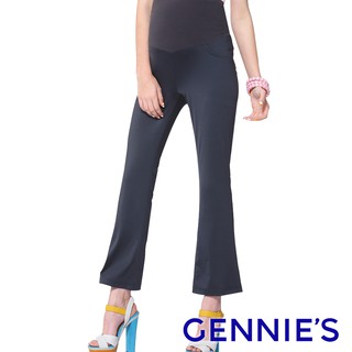 【Gennies 奇妮】魔術酷褲WinCool舒爽春夏孕婦長褲-灰(G4705)