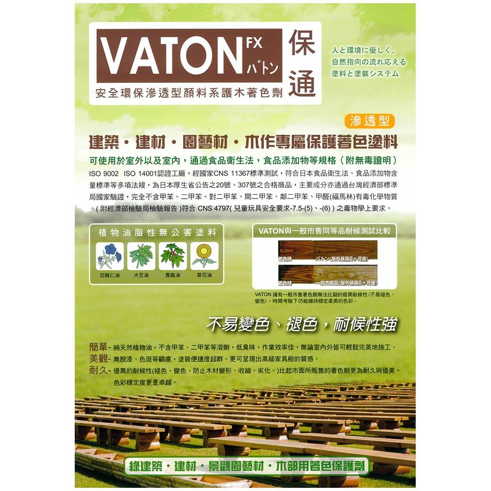 日本保通vaton 501 天然油脂性木材保護護木油大谷木蠟油自然系木部用浸透型着色剤 蝦皮購物