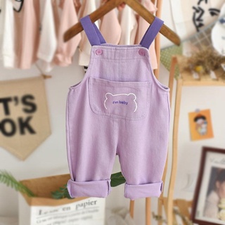 兒童背帶褲嬰幼童裝外穿庫 寶寶吊帶長褲 洋氣純棉寶寶褲子