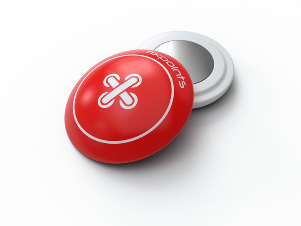 磁力強大.精美烤漆.表面光滑.紅色鈕扣-德國fixpoints號碼布磁扣(四顆),不讓別針勾壞上衣.簡單,快速,安全.