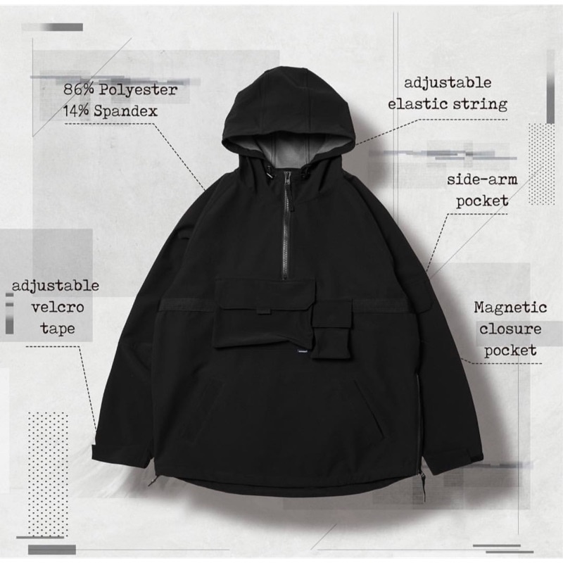 Goopi X AES P.X-06 Magnetic Anorak Jacket 黑色2號