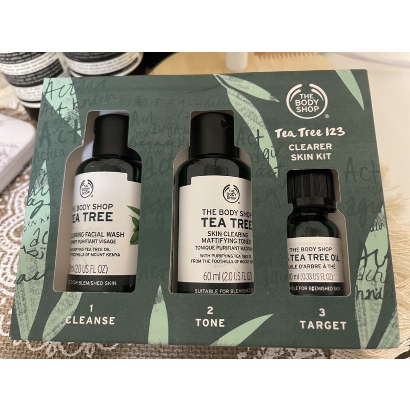 THE BODY SHOP 茶樹凈膚迷你原裝禮盒 潔面膠 調理水 茶樹精油 茶樹 美體小舖