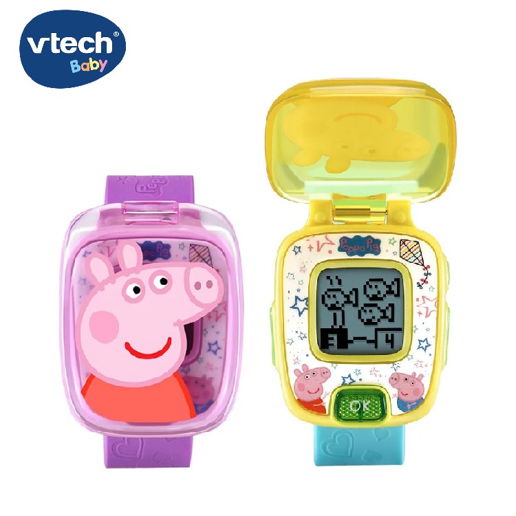 【Vtech】粉紅豬小妹-多功能遊戲學習手錶/ 佩佩豬 手錶(3-6y)(藍/粉)