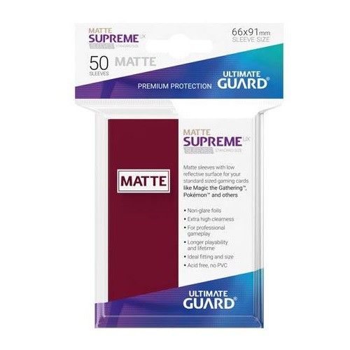 【集換式卡牌】【Ultimate Guard】標準尺寸50入卡套-磨砂酒紅色