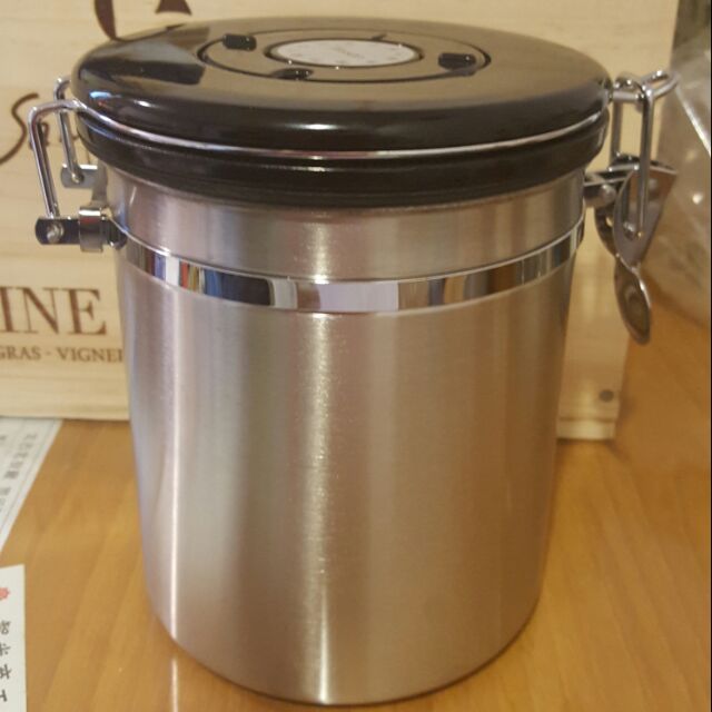 咖啡豆罐 單向排氣閥 不鏽鋼豆罐 保鮮罐 咖啡罐 儲物罐 密封罐 1磅裝 500g