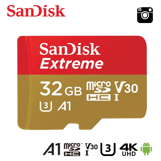 SanDisk 32G Extreme A1 microSDHC UHS-I 記憶卡 100MB/s 廠商直送